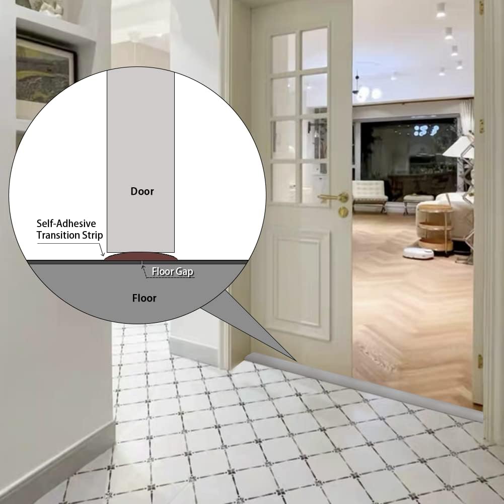 Vinyl Floor Transition Strip Self Adhesive 2" Wide, Pure Color