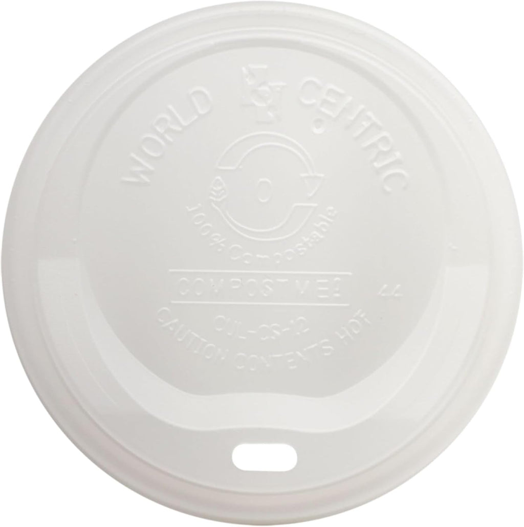 Compostable Cup Lids, Fits 10-20 Oz Hot Cups, Pack of 200