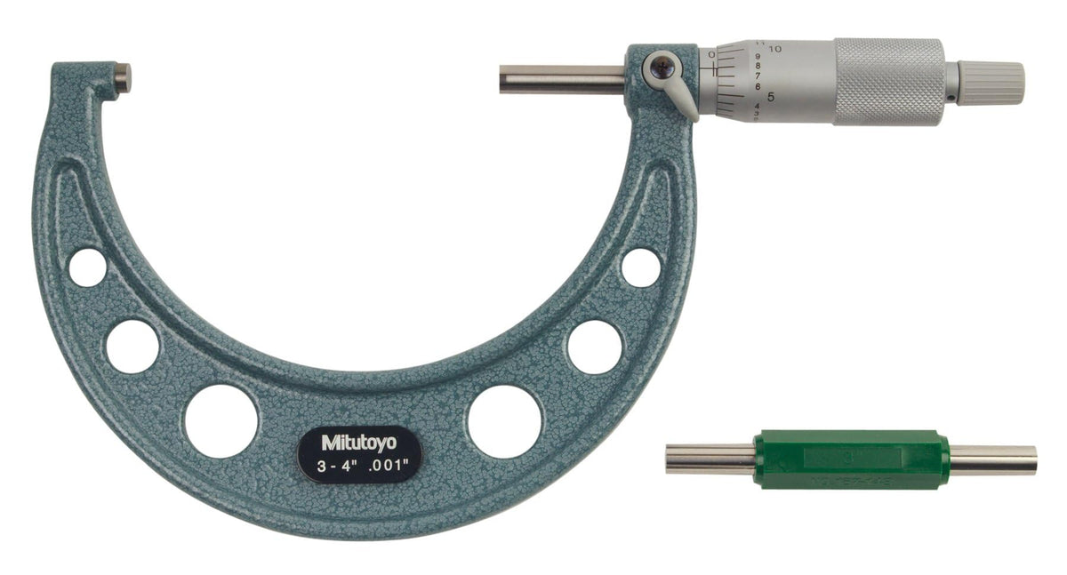 Mitutoyo 103-180, 3-4 X .001 Outside Micrometer, Ratchet, with Standard