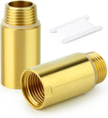 2Pcs Brass Pipe Plumbing Adapter with Rubber O-ring, 1/2" NPT Male x 1/2" NPT Female Pipe Fitting Coupler,Length 2 Inch
