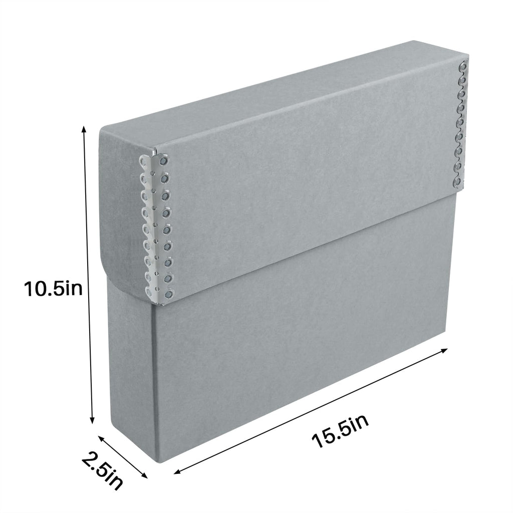 Archival Document Storage Box, Gray, 15.5" x 10.5" x 2.5"