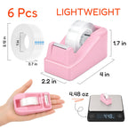 Lightweight Desktop Tape Dispenser, 6 Rolls Tape, 1-Inch Core
