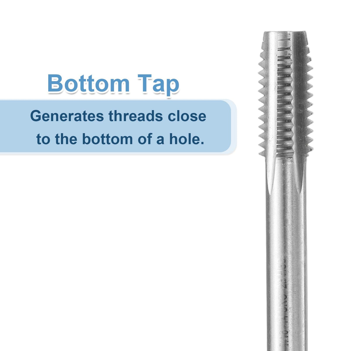 uxcell Hand Bottom Tap 7/16-14 UNC 2B Thread Bottoming Style Threading Tap