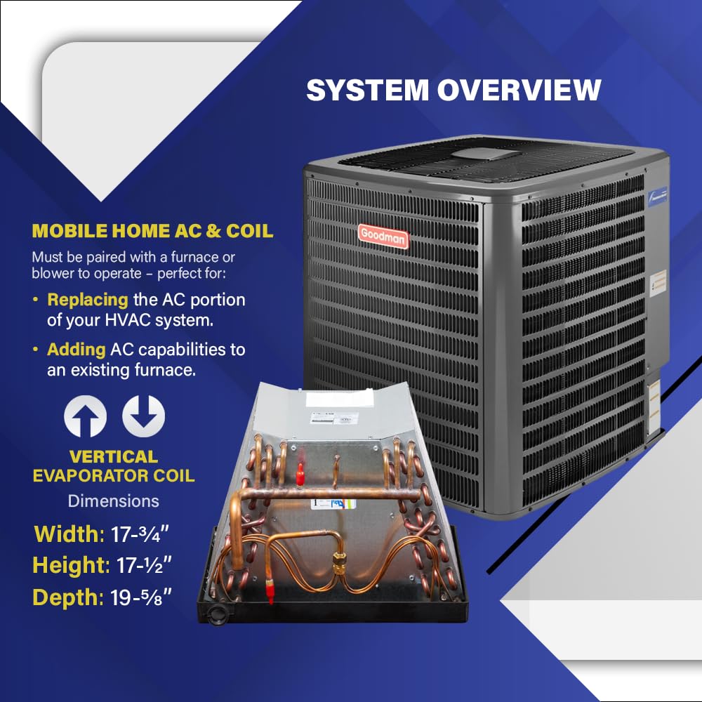 Goodman 2 Ton 14.3 SEER2 Mobile Home Air Conditioner Unit & Coil