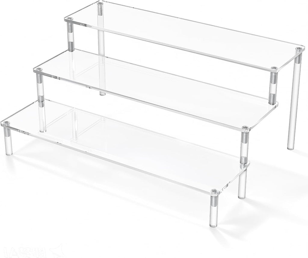 Acrylic Display Riser, Clear Perfume Organizer, 3 Tier Cupcake Stand | Acrylic Shelves for Amiibo Funko POP Figures