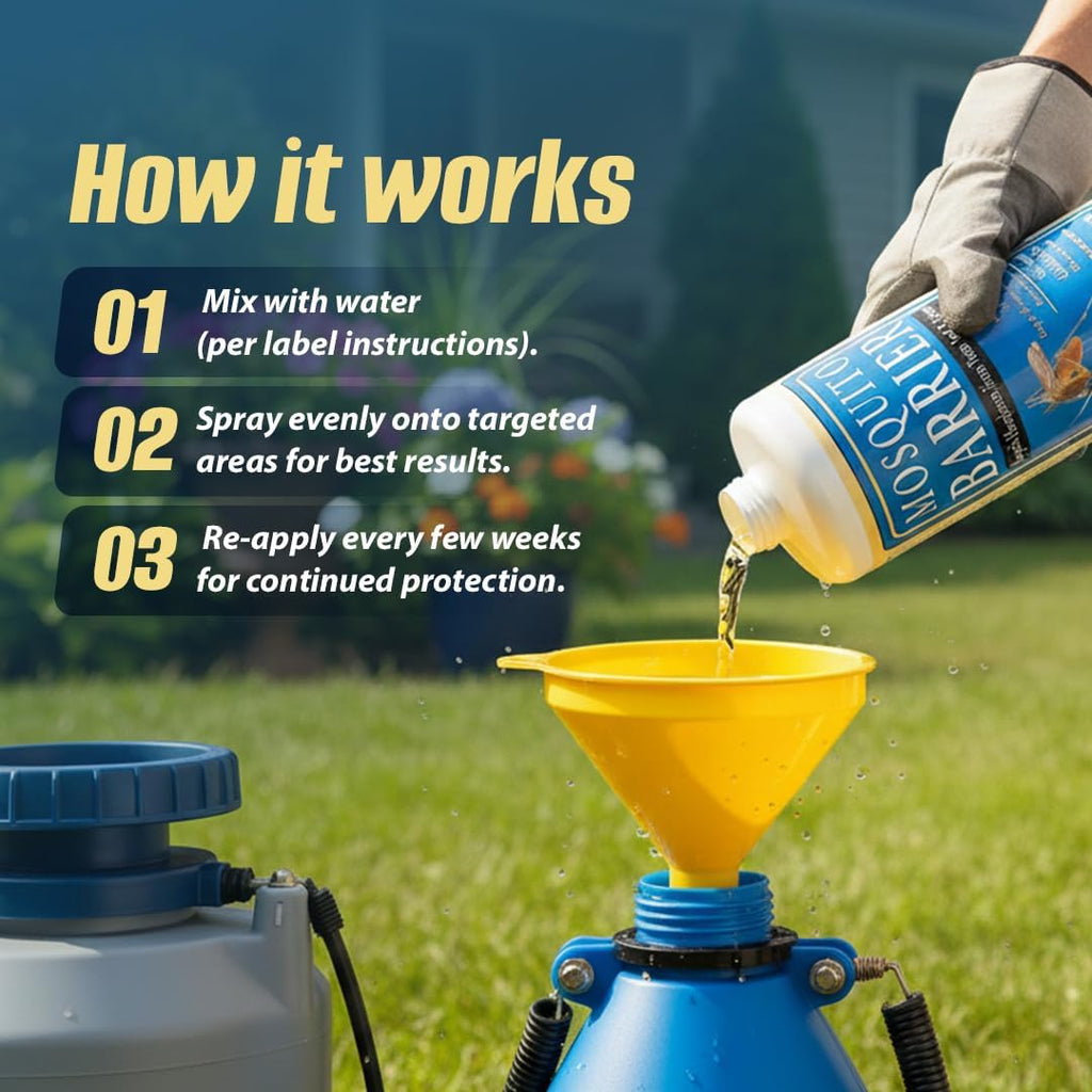 Liquid Garlic Spray Concentrate for Mosquitoes, 32 oz | Powerful garlic mosquito repellent for large yards