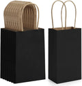 Mini Gift Bags with Handles 3.5x2.4x6.7 Inch Black 100 Bulk Pack
