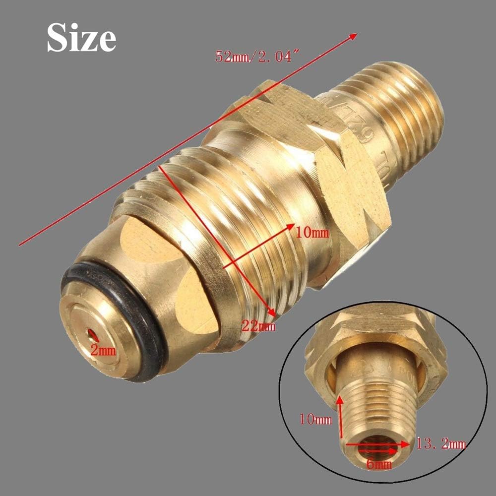 2 Packs Universal Propane LP LPG Gas Cylinder Tank Adapters Fitting Full Flow Brass Connector 1/4'' 6mm MNPT