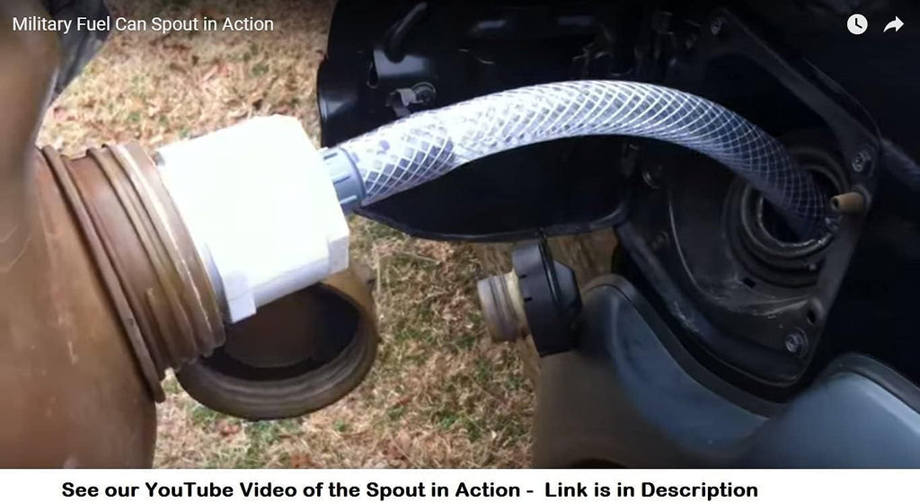 High-Flow Spout for Scepter Military Fuel Cans - 1 Inch Diameter Hose - Fuels Diesel/ Gasoline and Power Equipment |