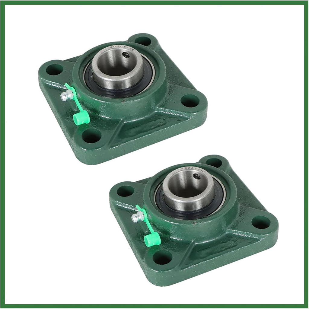 2Pcs UCF205-16 Square Base Block Mounted Bearing 1In Bore 4 Bolt