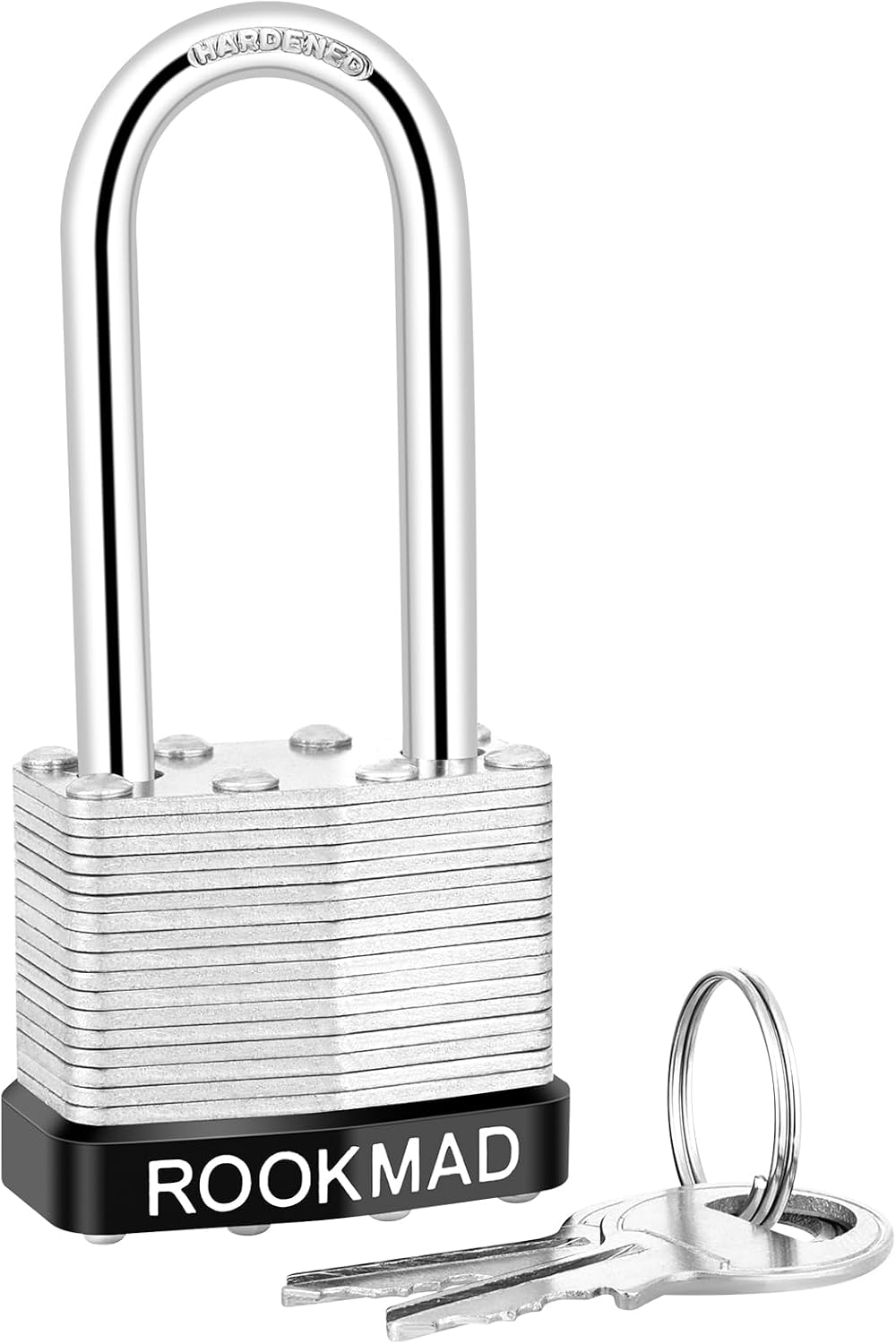 Keyed Padlocks, Laminated Steel Padlock, Keyed Alike Locks with Same Keys, Long Shackle, PE Plastic Hoop, This Pad