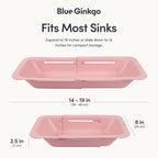 Blue Ginkgo Over Sink Colander, Extendable Kitchen Strainer, 2-Pack, Pink