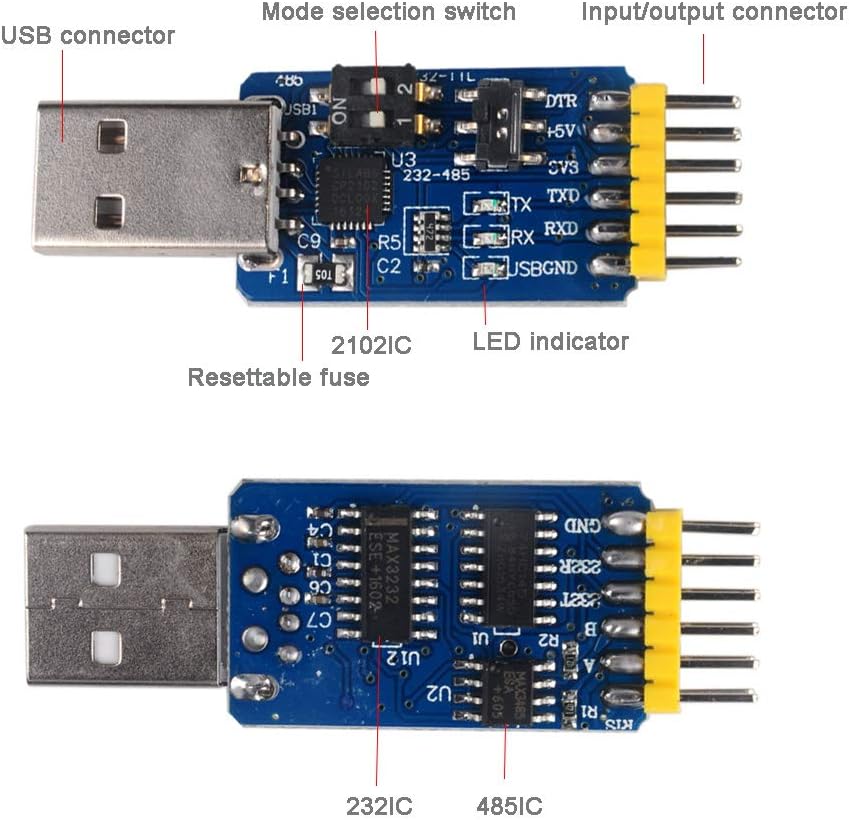 CP2102 USB to TTL Serial Adapter Module TTL to RS232 485 Converter