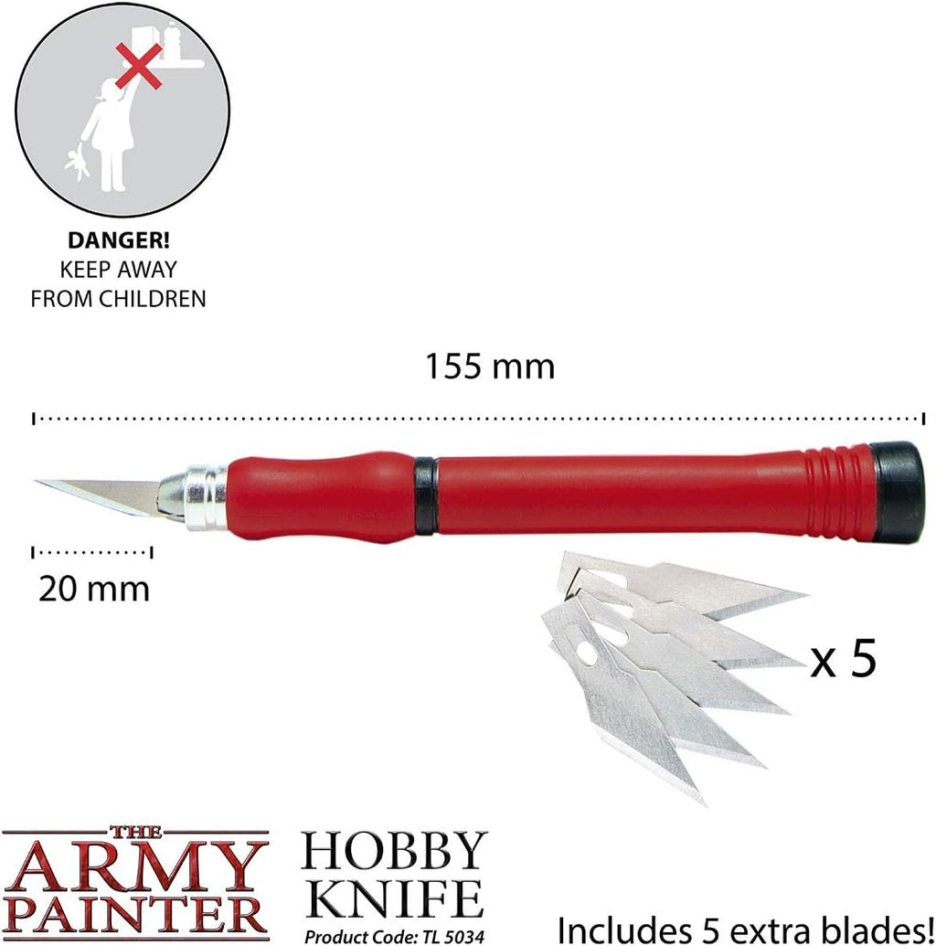 Hobby Knife - Stainless Steel Craft Knife with Soft Grip and 5 Extra Precision Blades - Craft Knife Set, Art Knife &