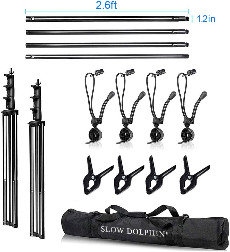 10 x 10Ft Photo Video Studio Heavy Duty Adjustable Muslin Backdrop Stand Background Support System Kit for