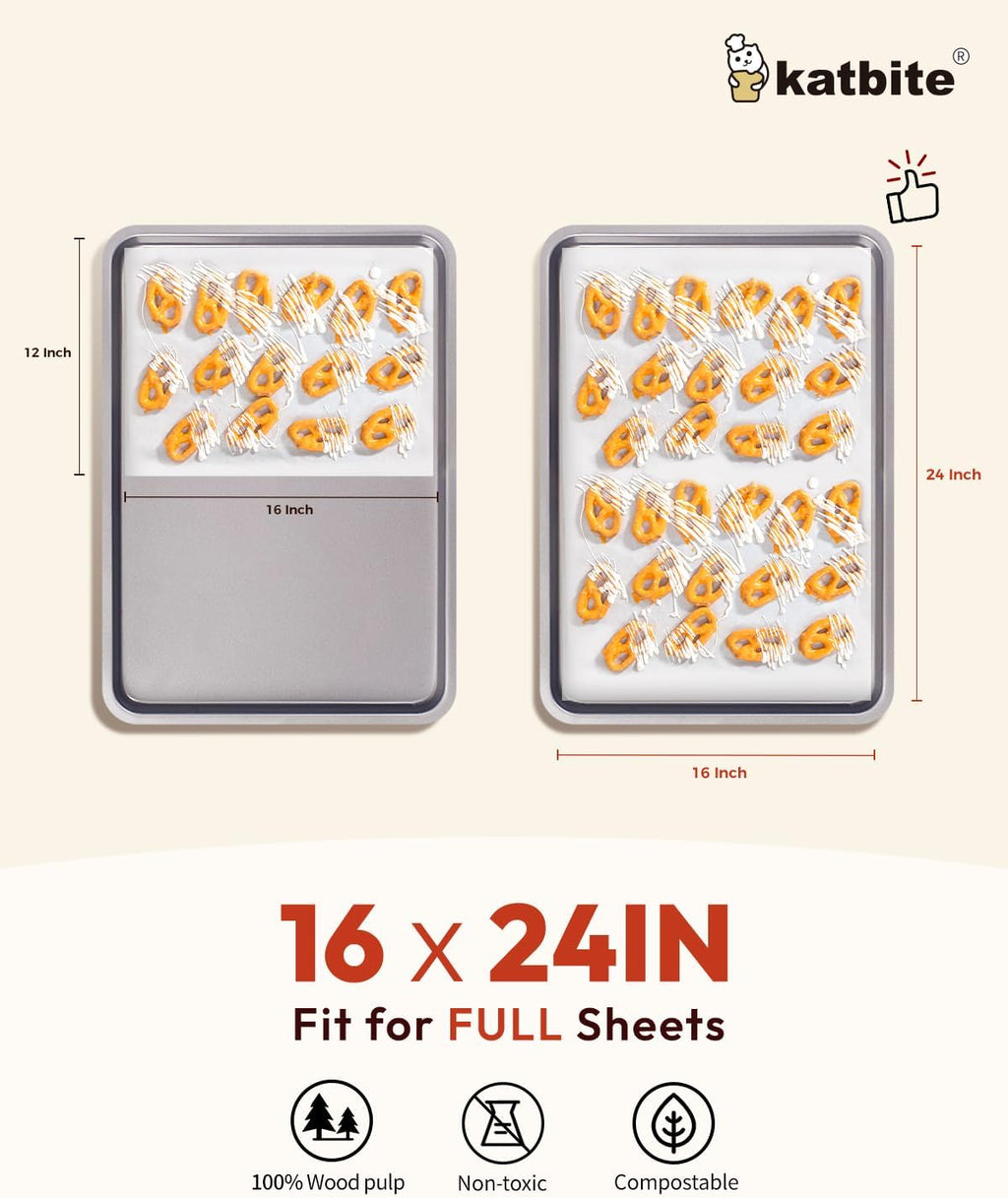 100 Pcs Parchment Paper Baking Sheets, 16x24 Inch, Heavy Duty