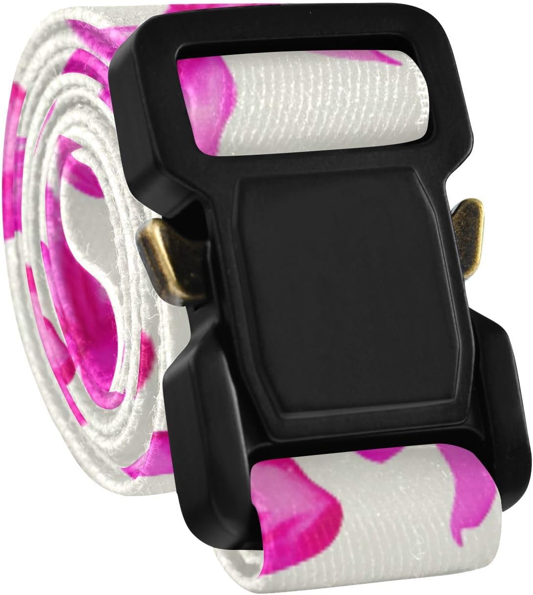 Bow Tie Adjustable Kids Elastic Belts, Girls Boys Stretch Waist Belt with Aluminum Alloy Buckle
