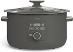 8 Quart Slow Cooker, Ceramic Nonstick Crock, Caviar Gray | 6 Modes, Delay Timer, Keep Warm, Dishwasher Safe Bowl &