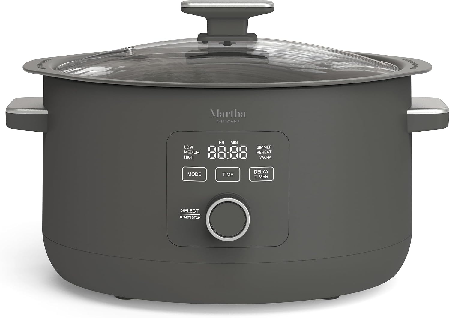 8 Quart Slow Cooker, Ceramic Nonstick Crock, Caviar Gray | 6 Modes, Delay Timer, Keep Warm, Dishwasher Safe Bowl &