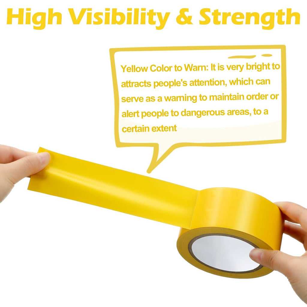 12 Rolls Floor Marking Tape 2" X100' Yellow Durable Duct Marking Tape