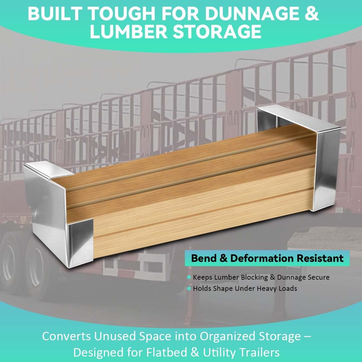 1 Pair 20"x15" Aluminum Dunnage Racks Bolt-On Flatbed Gooseneck Trailer