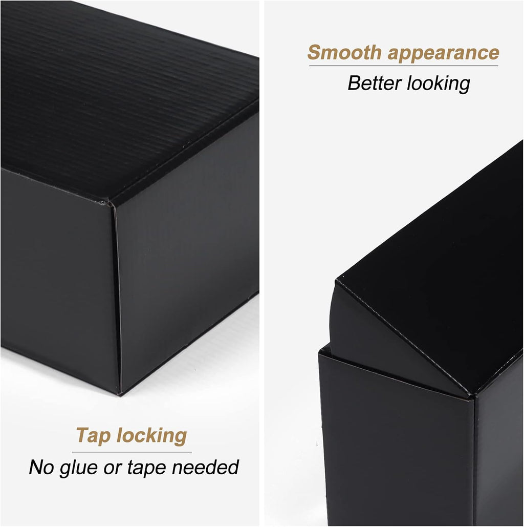 6x4x3 Black Small Shipping Boxes, 20 Packs Corrugated Cardboard Mailer Boxes for Packaging Small Business Mailing