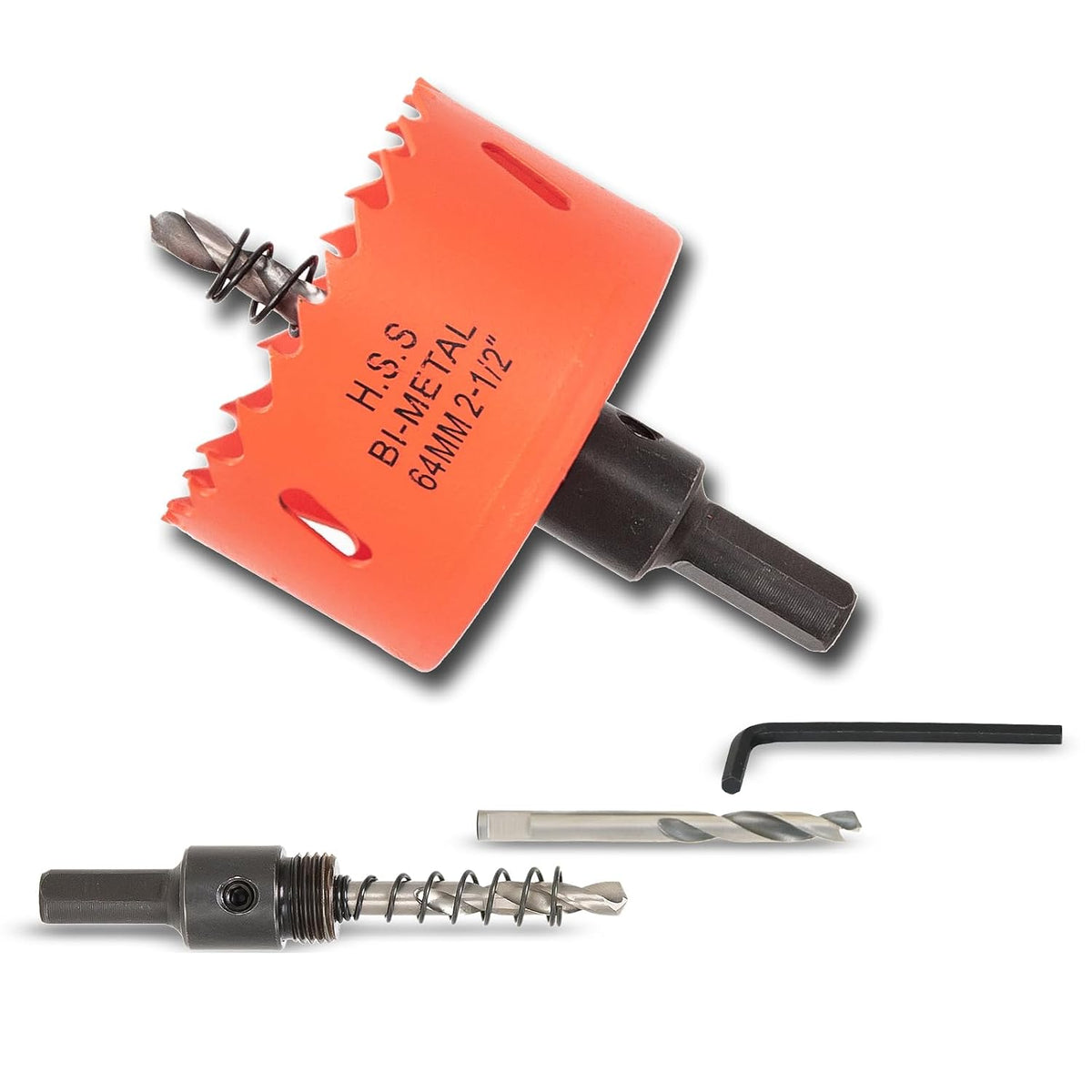2-1/2 inch Hole Saw for Wood, Metal, Plastic & Drywall, with Arbor