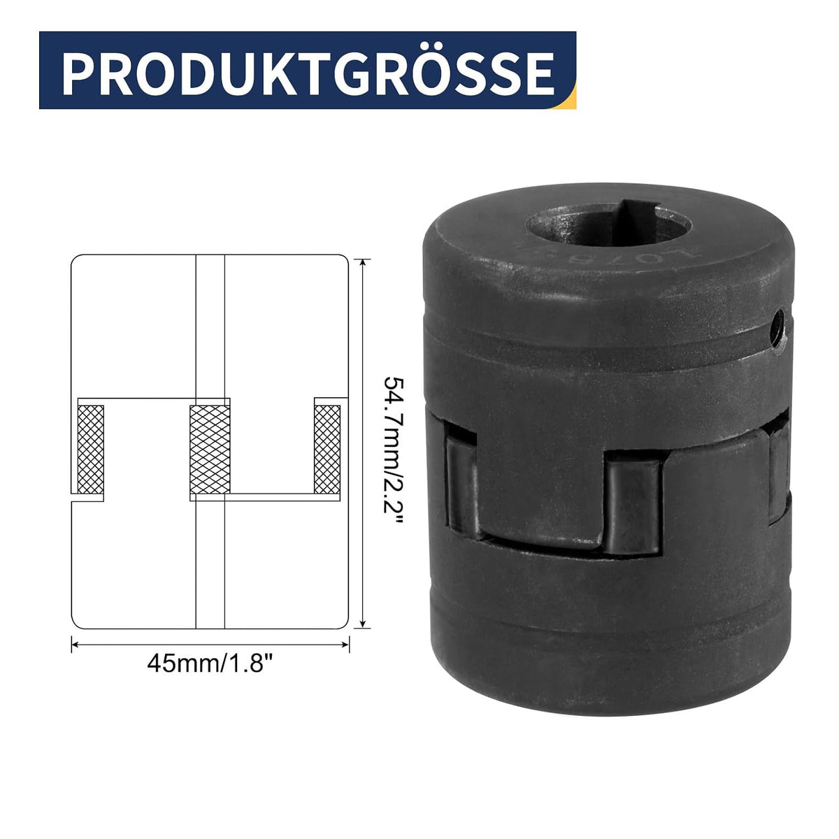 uxcell 3/4" to 7/8" L075 Flexible 3-Piece L-Jaw Coupling Coupler Set