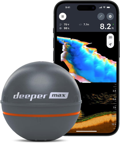MAX Castable GPS Fish Finder– Portable Chirp Sonar Depth and Fish Finder for Boat Fishing, Ice Fishing, Shore Fishing