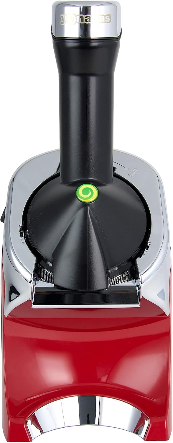 988RD Deluxe Vegan, Dairy-Free Frozen Fruit Soft Serve Maker, Includes 75 Recipes, 200 W, Red