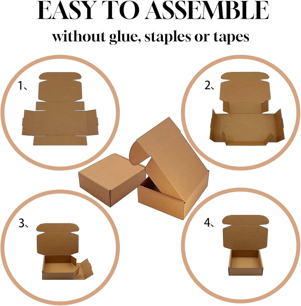 Shipping Boxes 6x5x2 inch 50 Pack,Brown Corrugated Mailers for E-Commerce