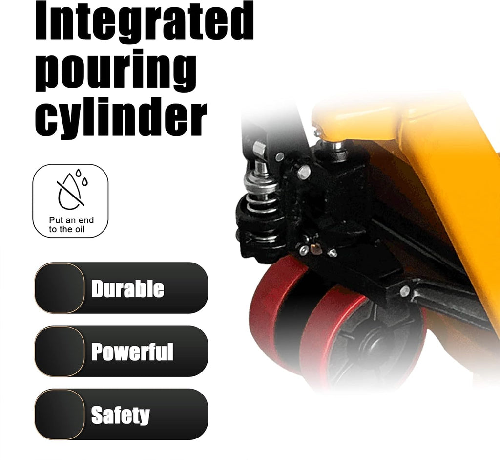 Pallet Jack Truck, 5500lbs Capacity 27" W x 48" L Standard Forks | Manual Heavy Duty Pallet Truck for Industrial