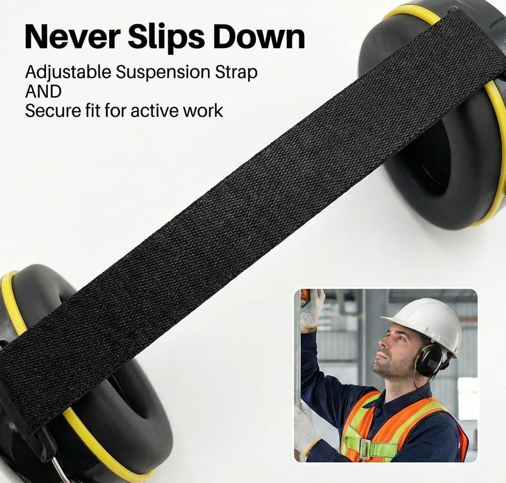 Neckband Ear Muffs, SNR 30dB Hearing Protection, Black