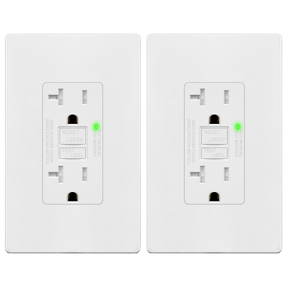 TG GFCI Outlet 20 Amp, Electrical Tamper-Resistant Receptacle, Self-Test