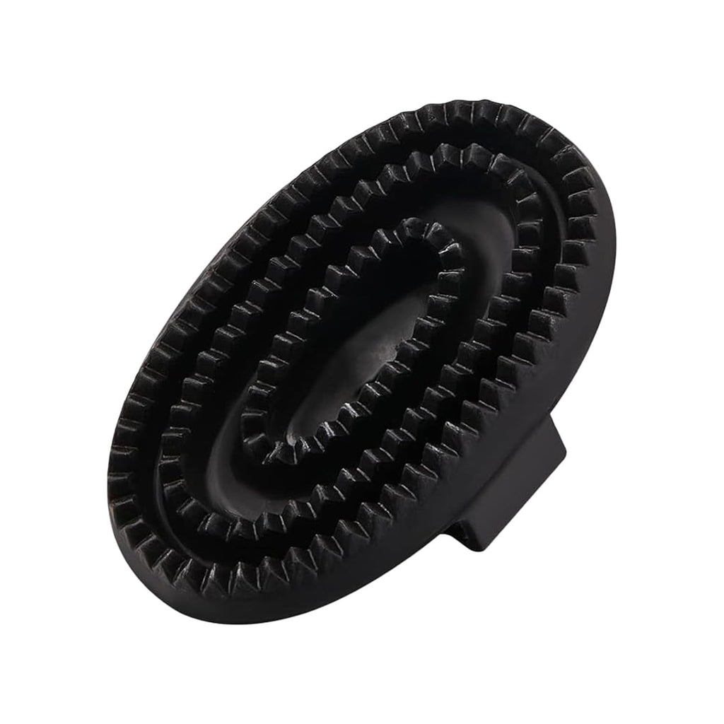 Rubber Curry Comb with Handle, Grooming Brush for Dogs, Cats & Horses