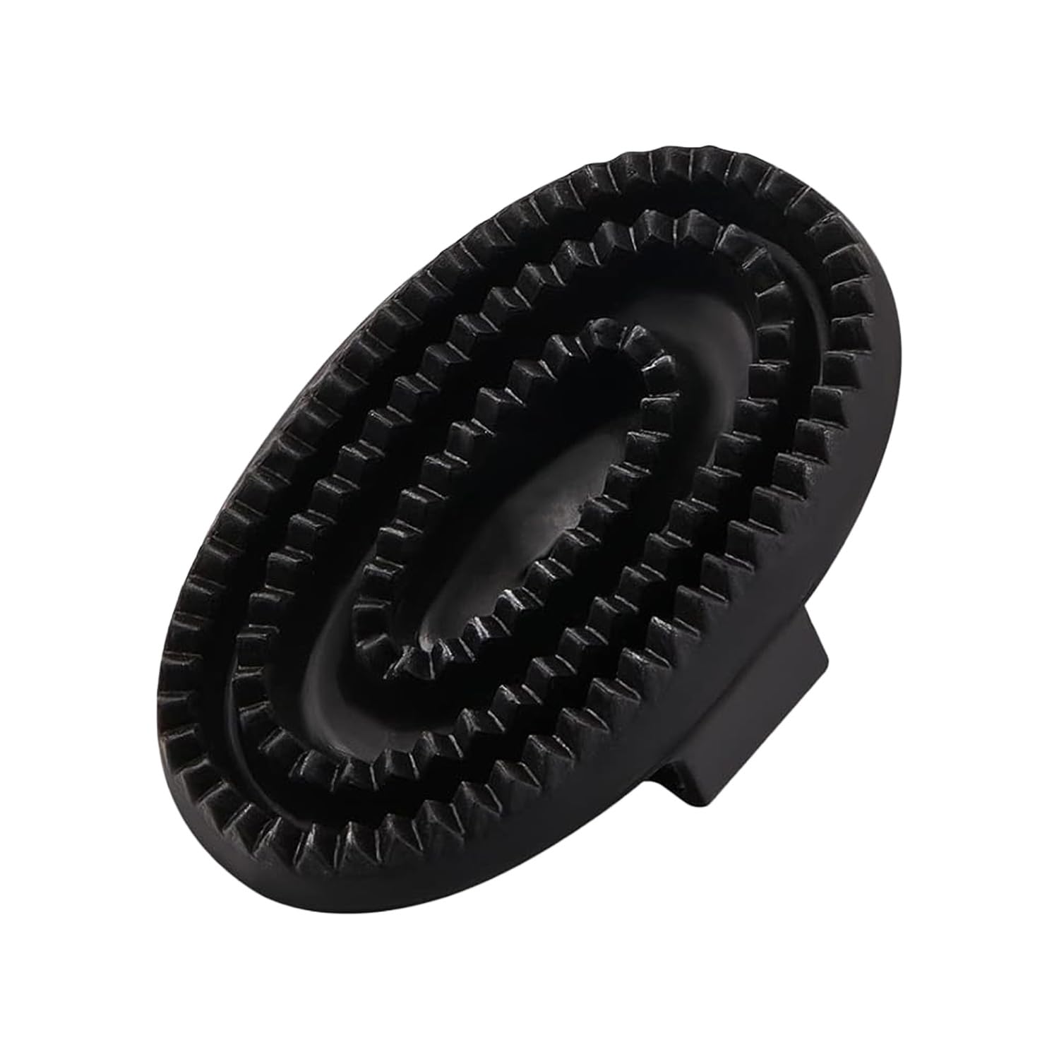 Rubber Curry Comb with Handle, Grooming Brush for Dogs, Cats & Horses