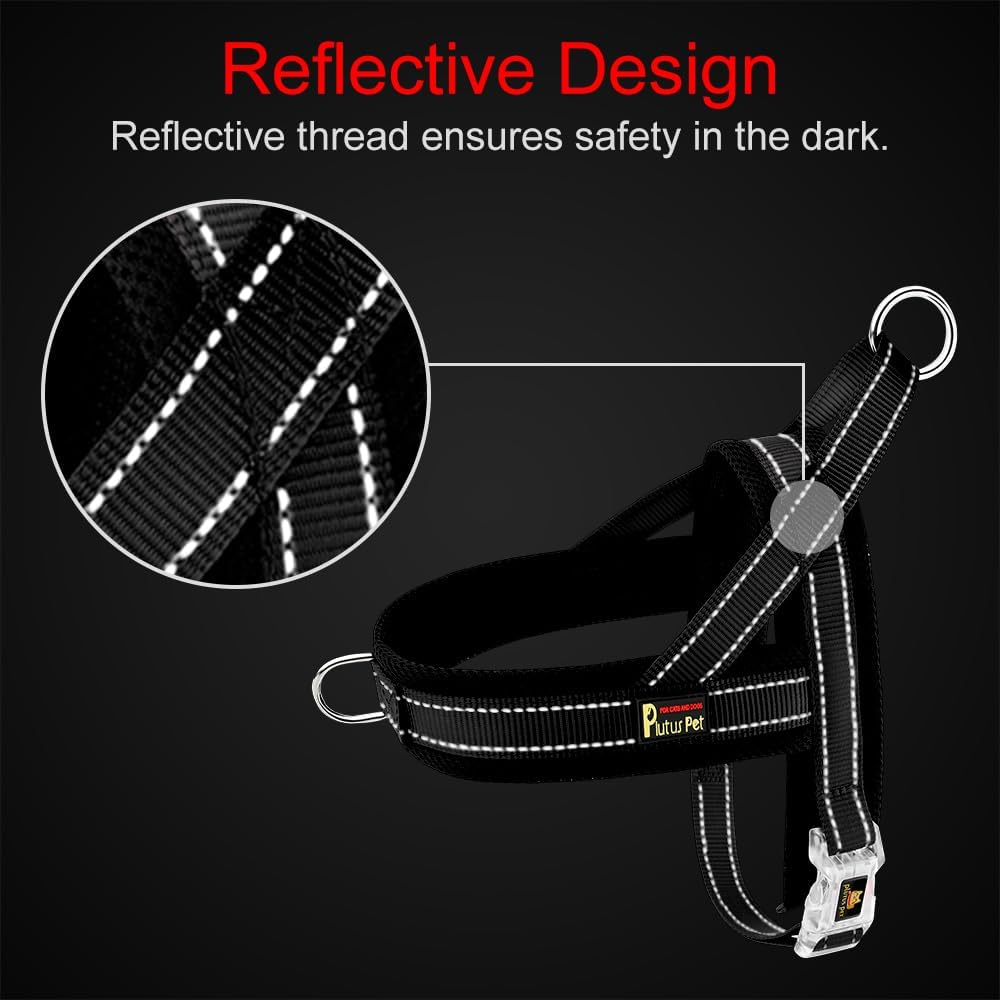 No Pull Dog Harness with Breathable Mesh Padded, Adjustable Reflective Escape Proof Dog Harness, Quick Fit Dog Vest