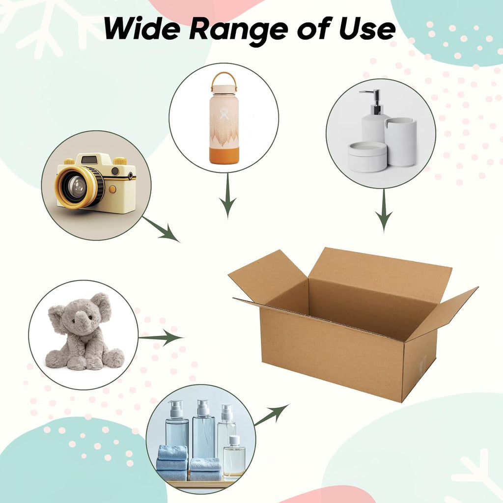 10x6x4 Shipping Boxes for Small Business, 25 Packs Corrugated Cardboard Boxes for Shipping Packing Mailing