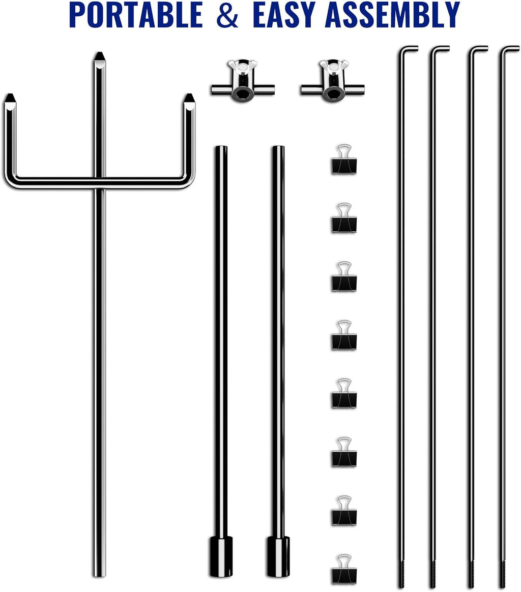 Adjustable Paper Target Stand, Frame with 8 Clips | Clear Bullseye Targets Sheet for Shooting Practice