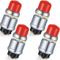TOODOO 2 Pieces Push Button Starter Switch 12v-24v Waterproof, Red