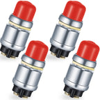 TOODOO 2 Pieces Push Button Starter Switch 12v-24v Waterproof, Red