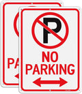 No Parking Signs - 2 Pack - 10 x 7 Inches Rust Free .040 Aluminum Reflective - UV Protected, Waterproof and Fade