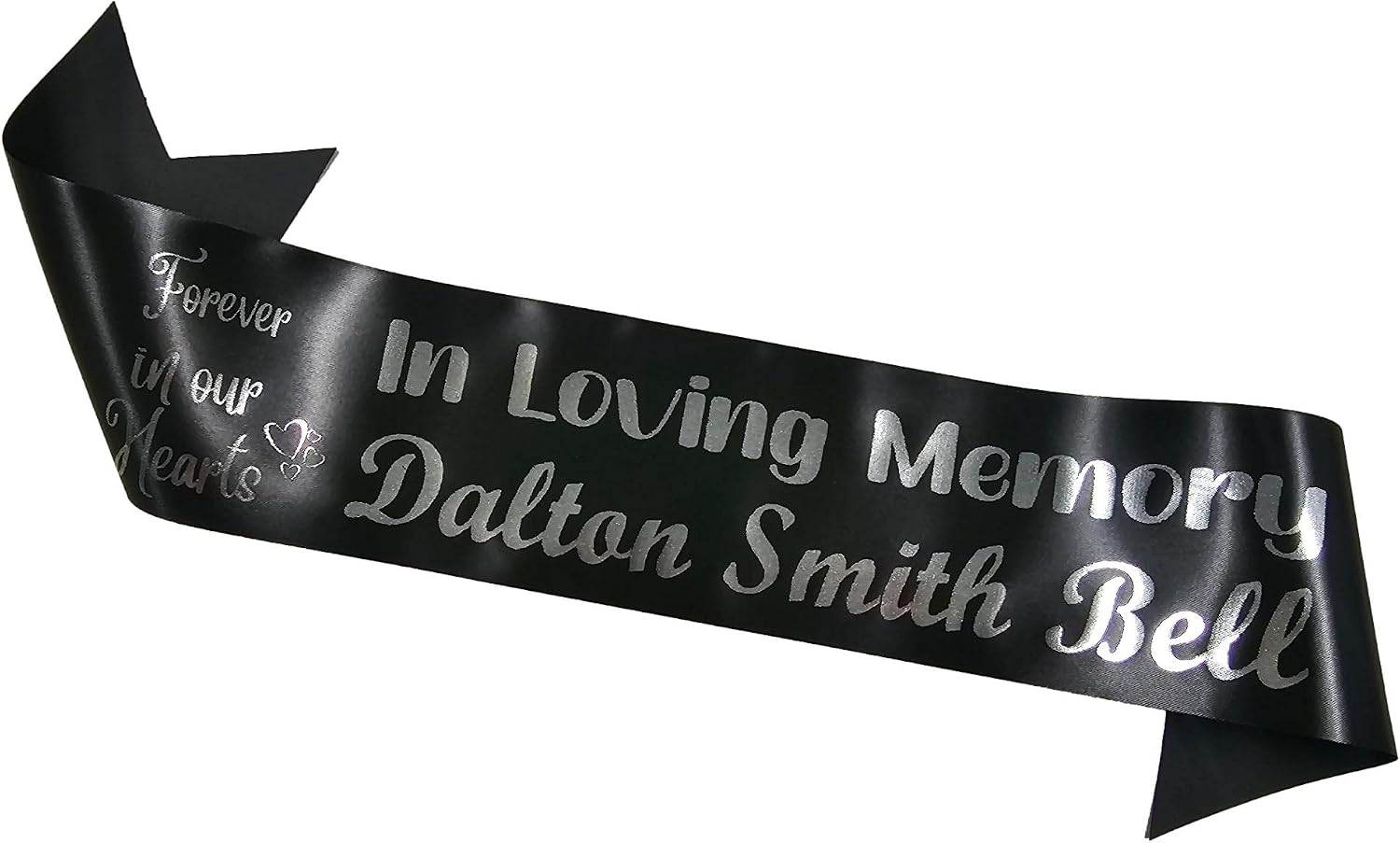 Personalized Memorial Funeral Flower Sash Ribbon | Custom Printed Sympathy Tribute Ribbon for Funeral Flowers, Casket