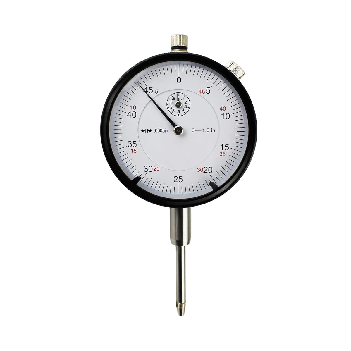 HFS Dial Indicator, 0-1" Range, 0.0005" Graduation, 1/4" Lug Back