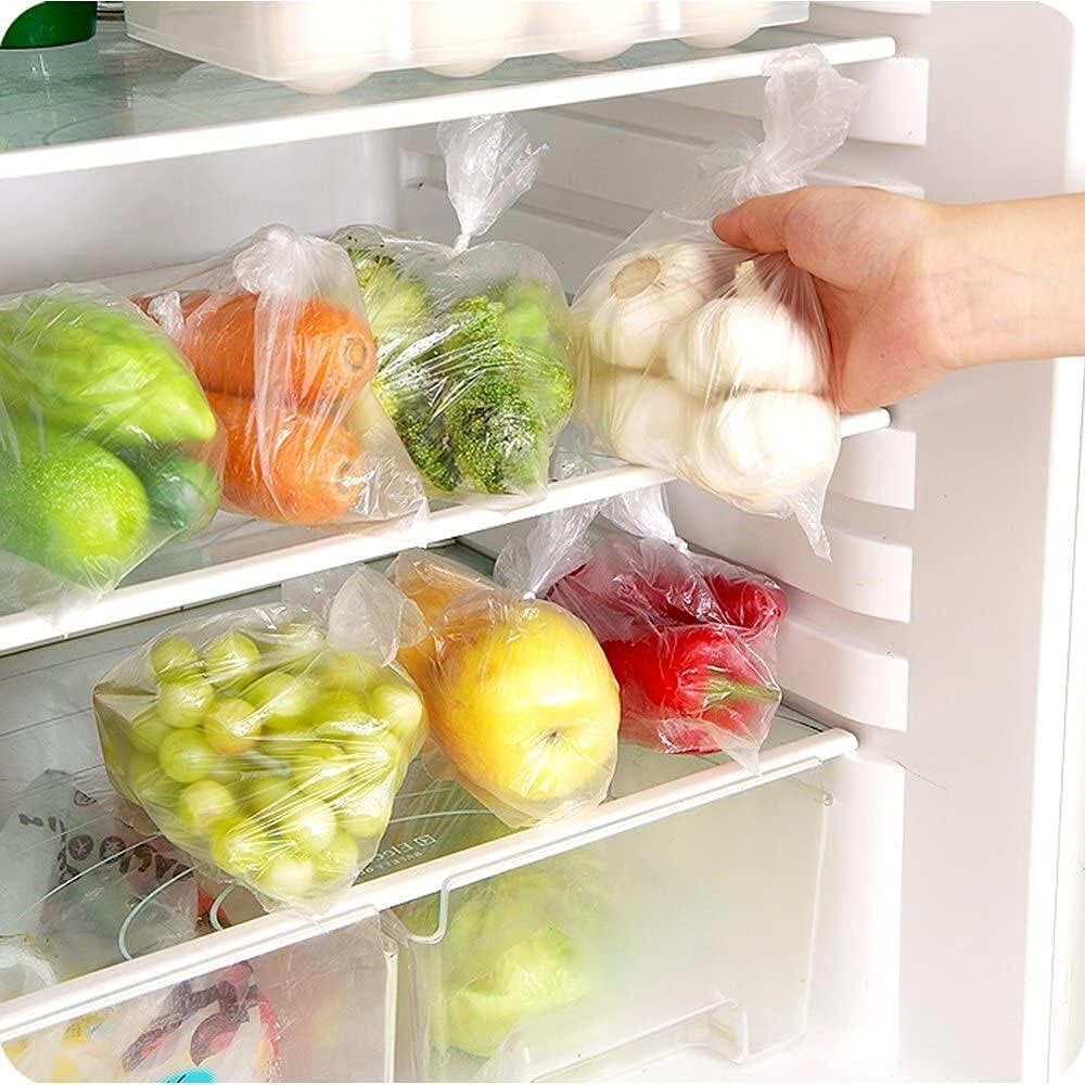 Food Storage Bag, 12 x 20 Plastic Produce Bag on a Roll, 2 Rolls Fruits, Vegetable, Bread, Food Storage Clear Bag
