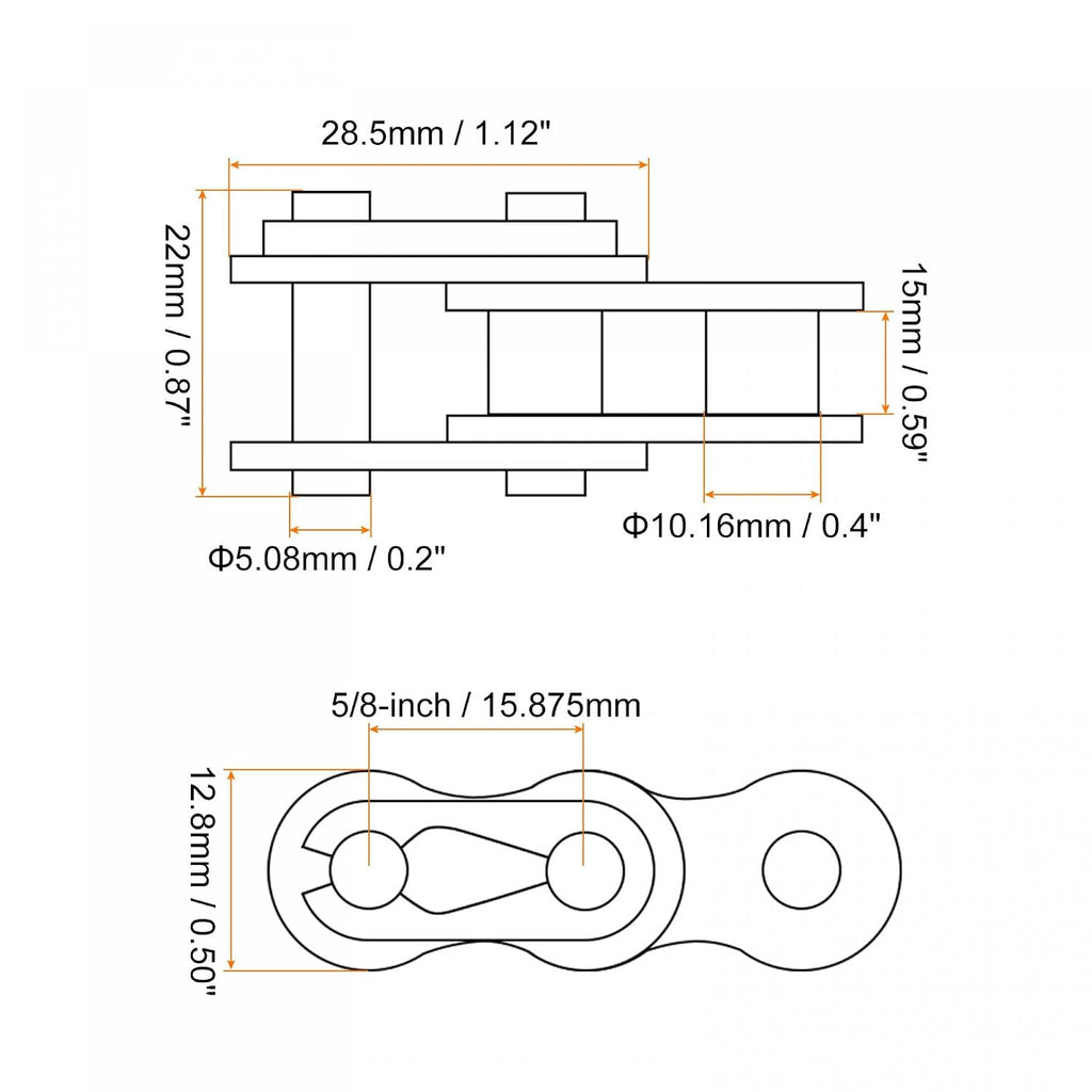 uxcell 5Pcs #50 Chain Master Connector Link Roller, 5/8" Pitch Carbon Steel, Standard Connecting Split Links for 10A Chain