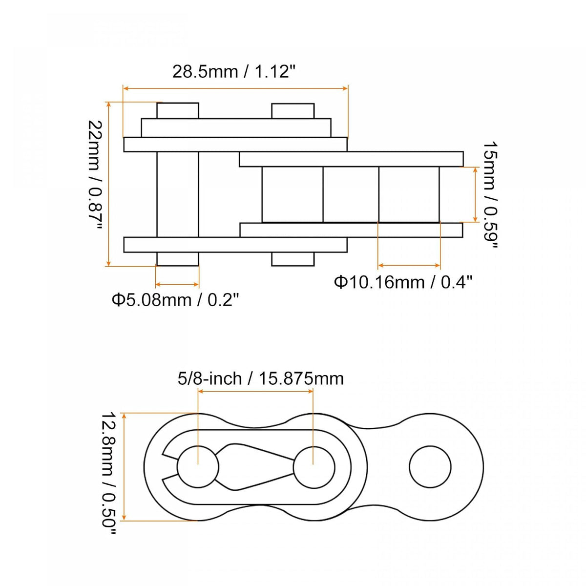 uxcell 5Pcs #50 Chain Master Connector Link Roller, 5/8" Pitch Carbon Steel, Standard Connecting Split Links for 10A Chain