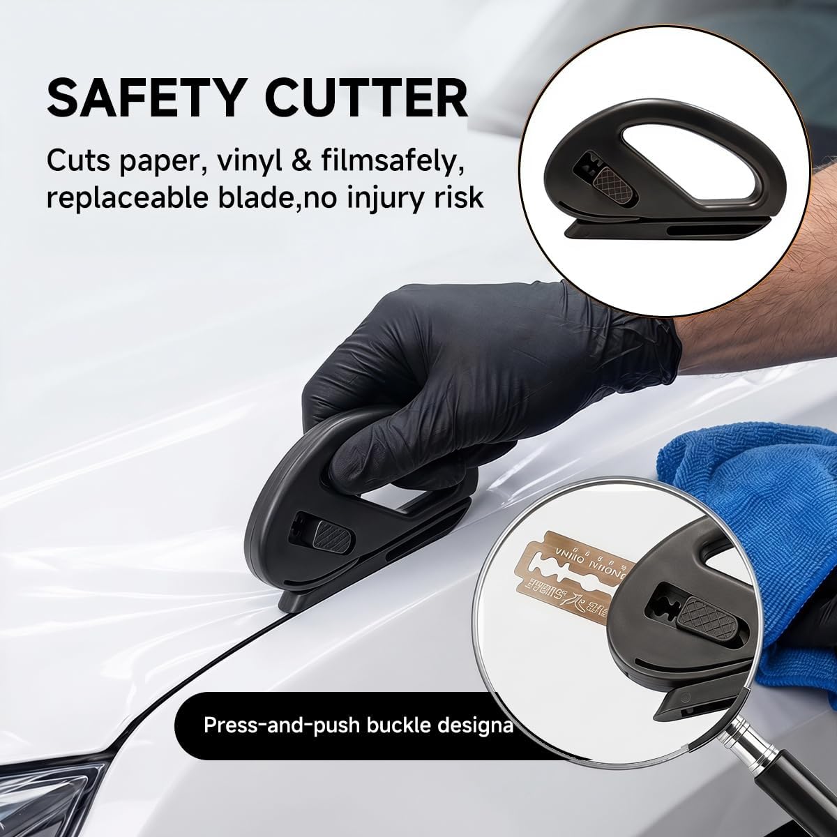 2PCS Snitty Safety Vinyl Film Cutter, Black