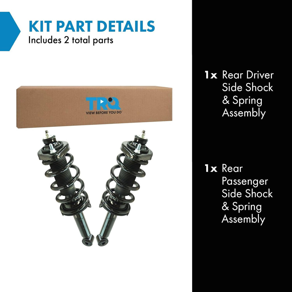 TRQ Rear Shock & Spring Strut Assembly Set Driver & Passenger Side