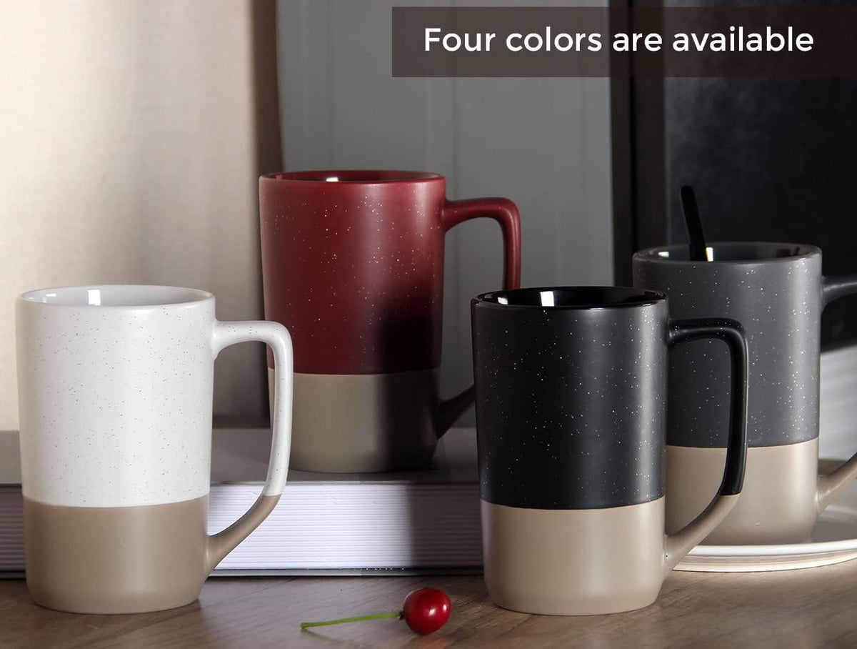 16 OZ Large Coffee Mug, Ceramic Coffee Mugs, Big Tea Cup, Grey